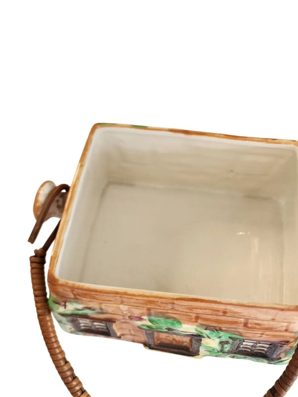 Vtg Occupied Japan Maruto Mu Cottage Ware Handled Biscuit Cookie Jar 1945-1952
